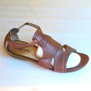 JOSEPH SEIBEL European Brown Leather Sandals Flats
